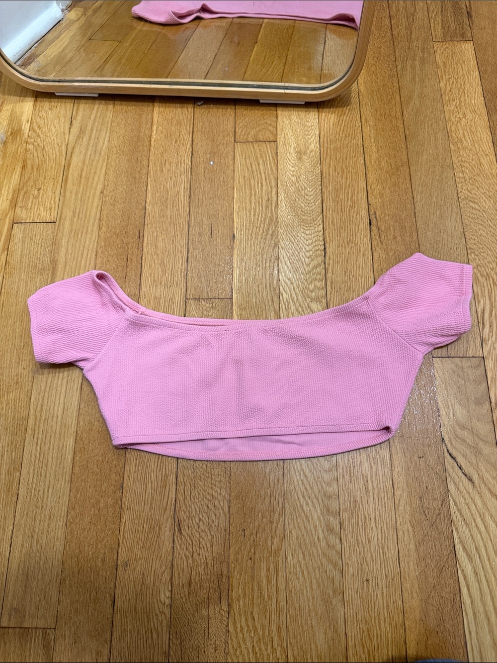 Pink Off-Shoulder Crop Top